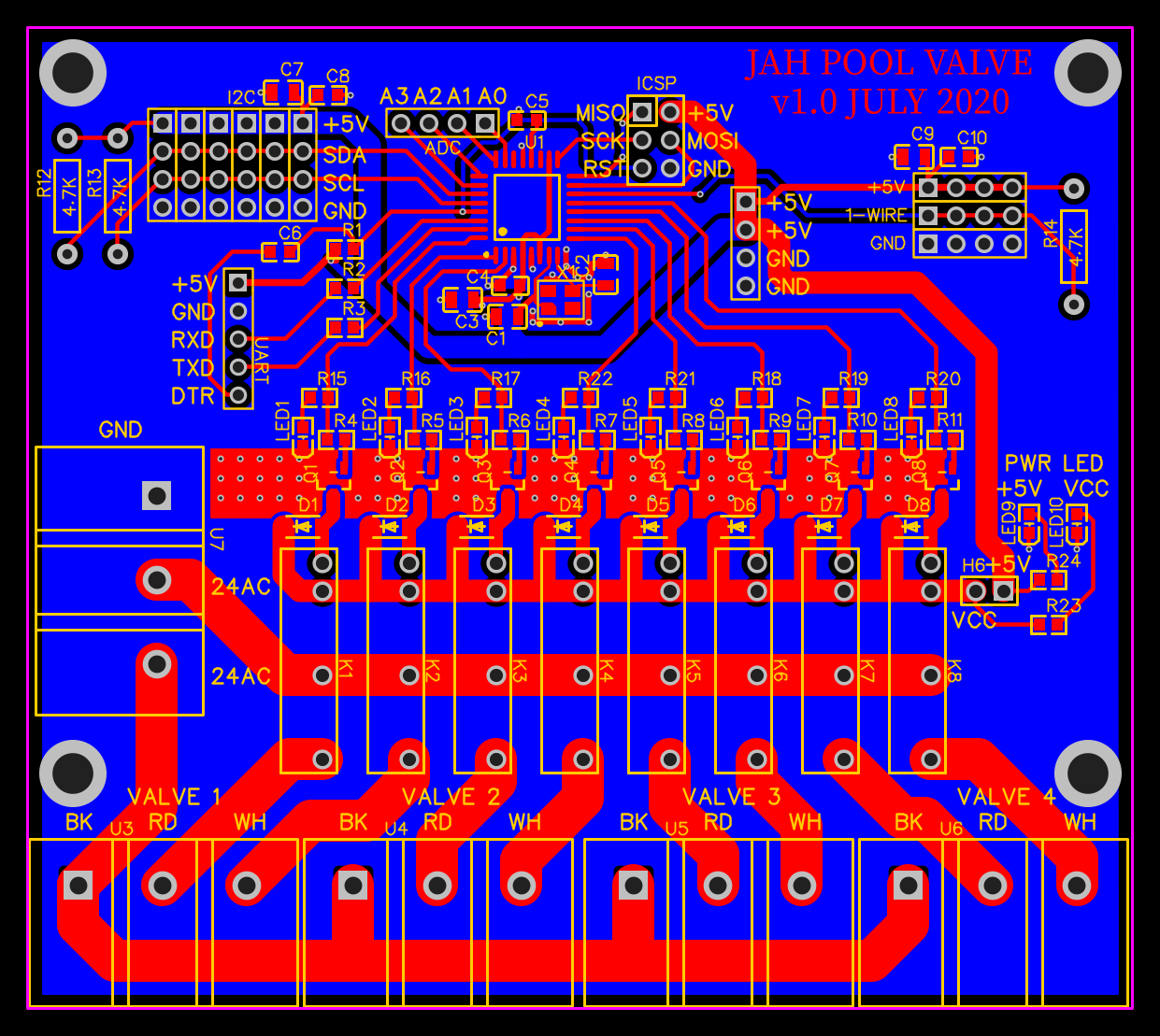 Pool Valve Controller PCB layout